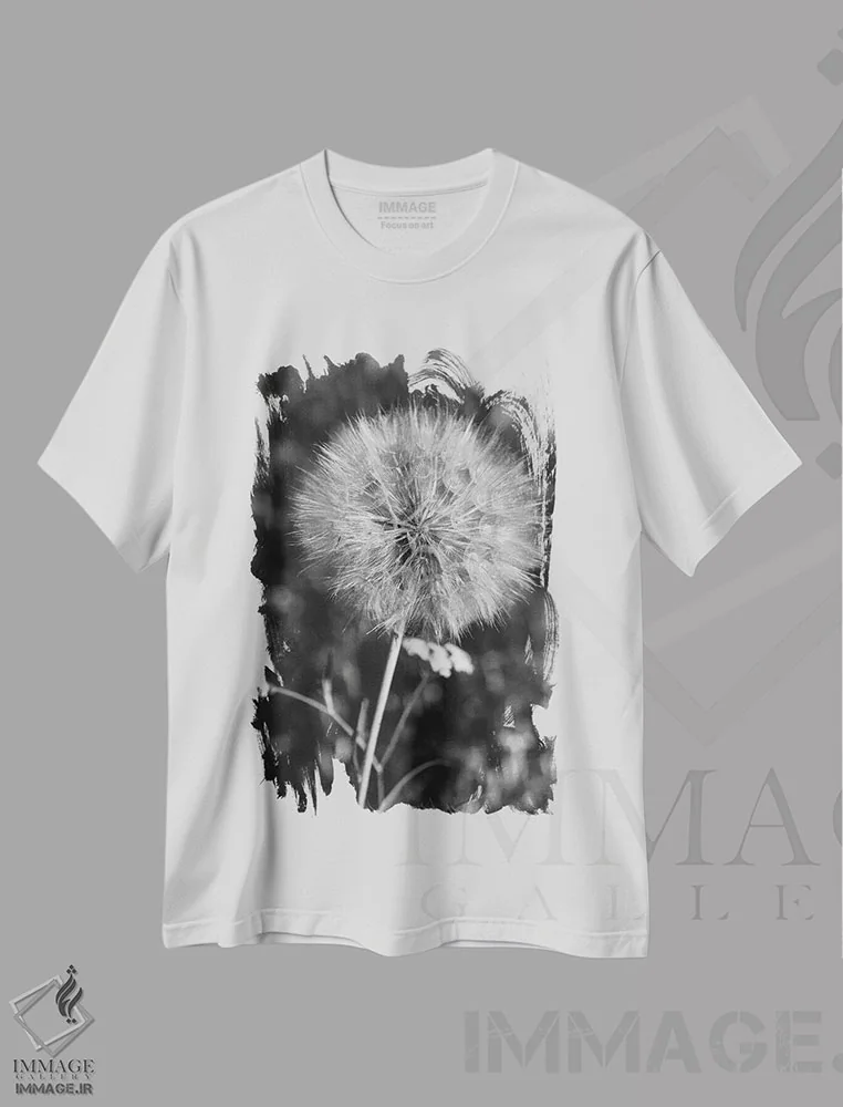 تیشرت سفید طرح دار قاصدک تابستانی ۲، مدیوم اثر بثانی یانگ | فروشگاه ایماژ