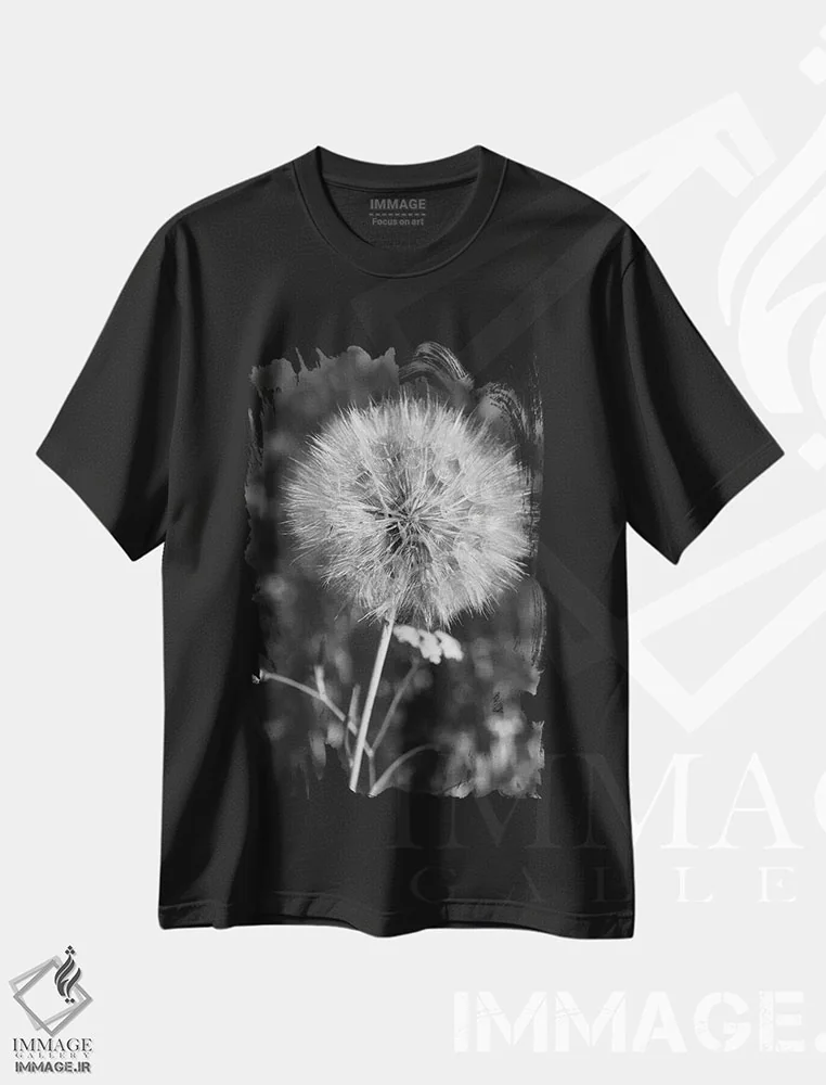 تیشرت مشکی طرح دار قاصدک تابستانی ۲، مدیوم اثر بثانی یانگ | immage.ir