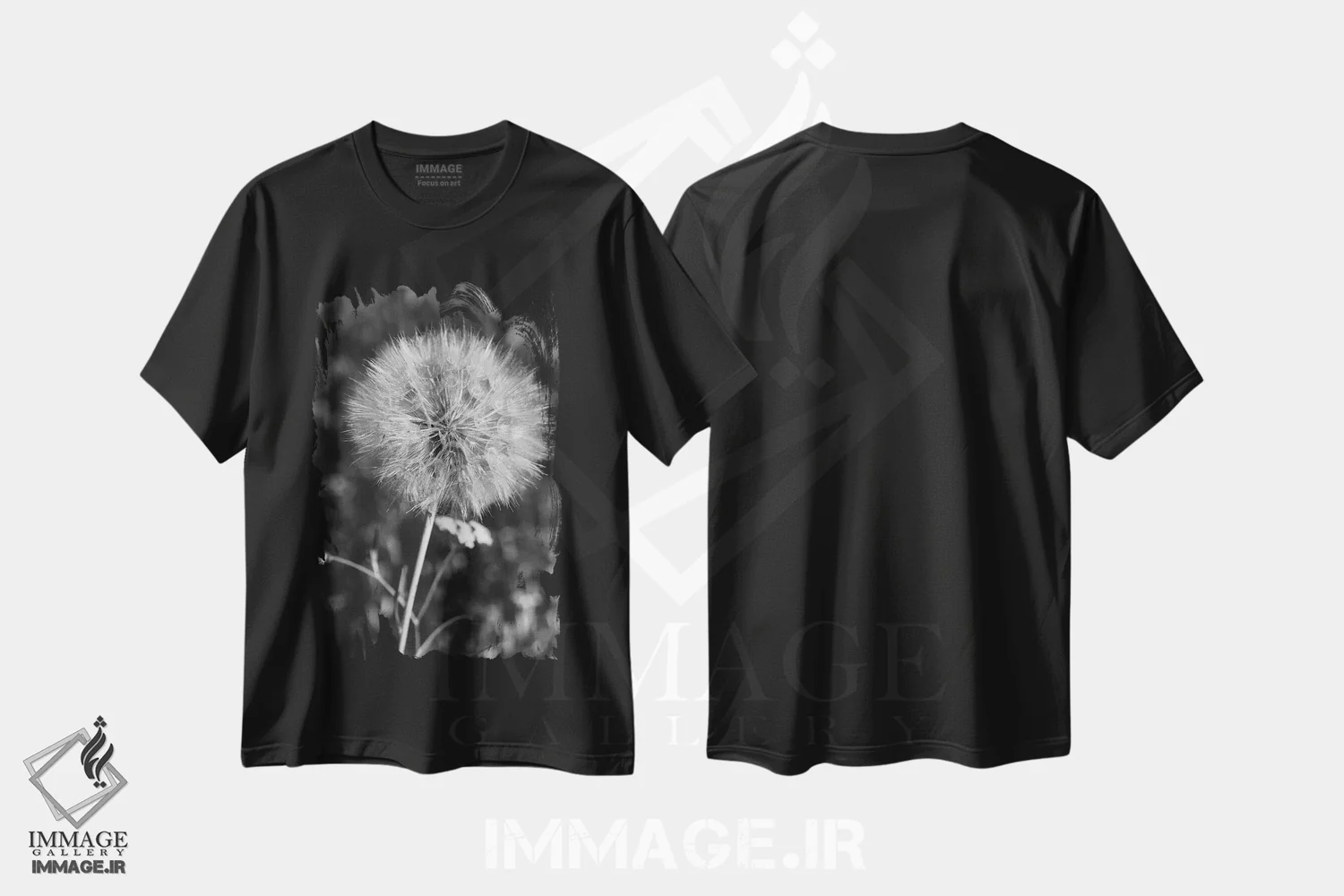 تیشرت مشکی طرح دار قاصدک تابستانی ۲، مدیوم اثر بثانی یانگ | immage.ir