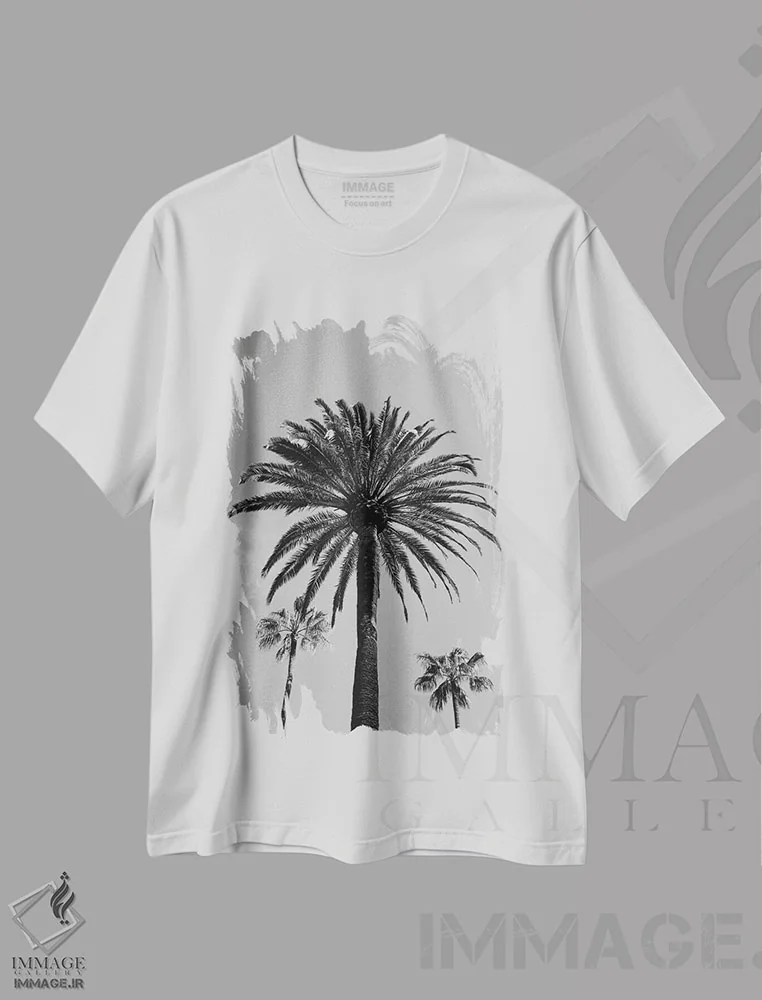 تیشرت سفید طرح دار آسمان بورلی هیلز ۳، عکاسی سیاه و سفید اثر بثانی یانگ | immage.ir