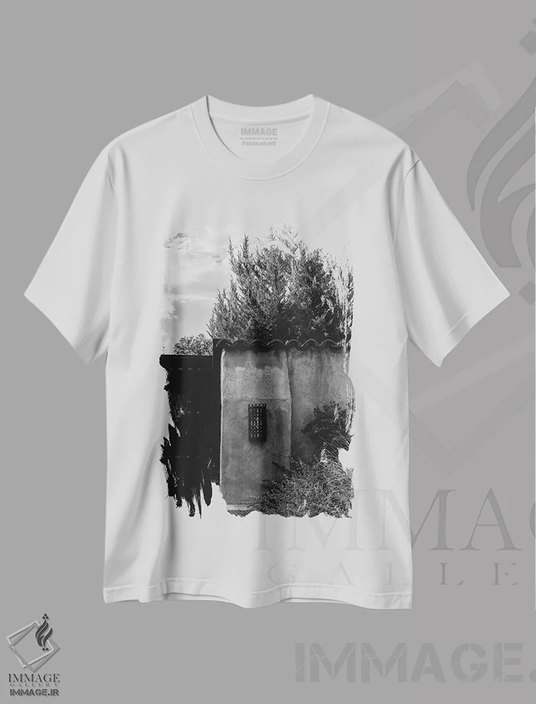 تیشرت سفید طرح دار معماری سانتافه ۱۱، مدیوم اثر بثانی یانگ | immage.ir