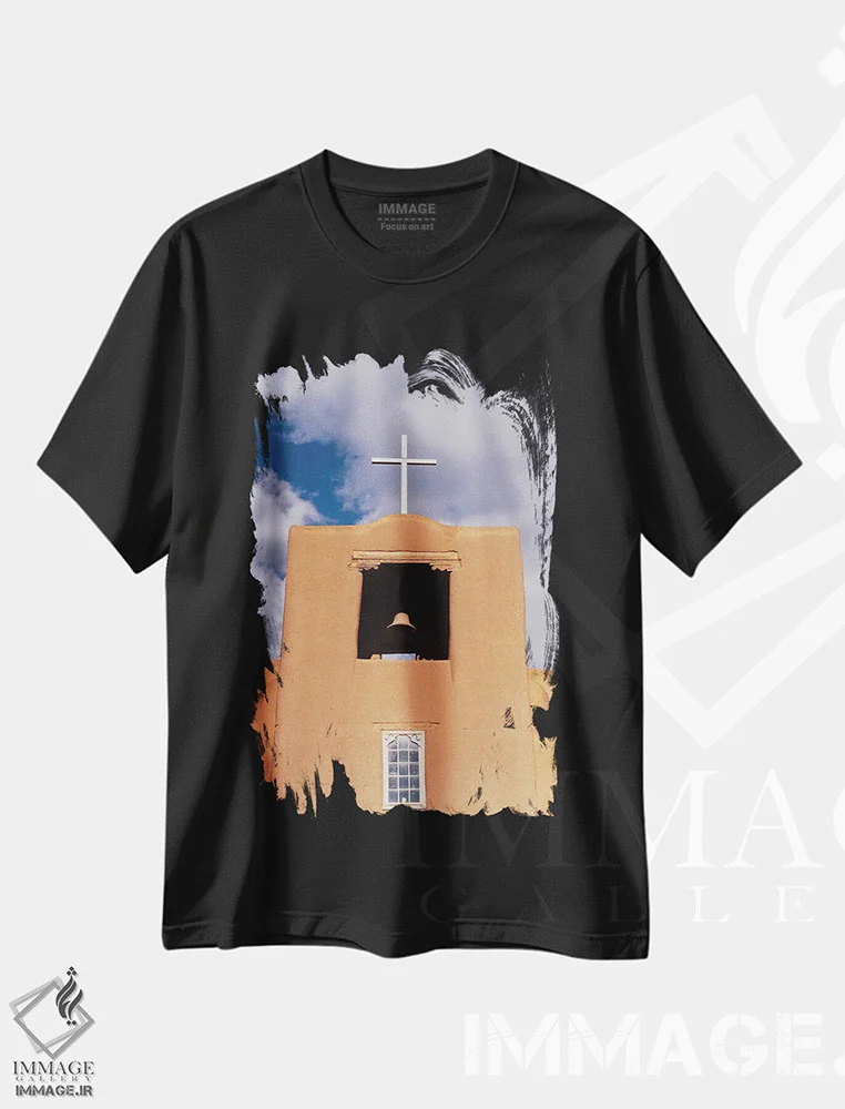 تیشرت مشکی طرح دار کلیسای سن میگل سانتافه ۳، مدیوم اثر بثانی یانگ | immage.ir