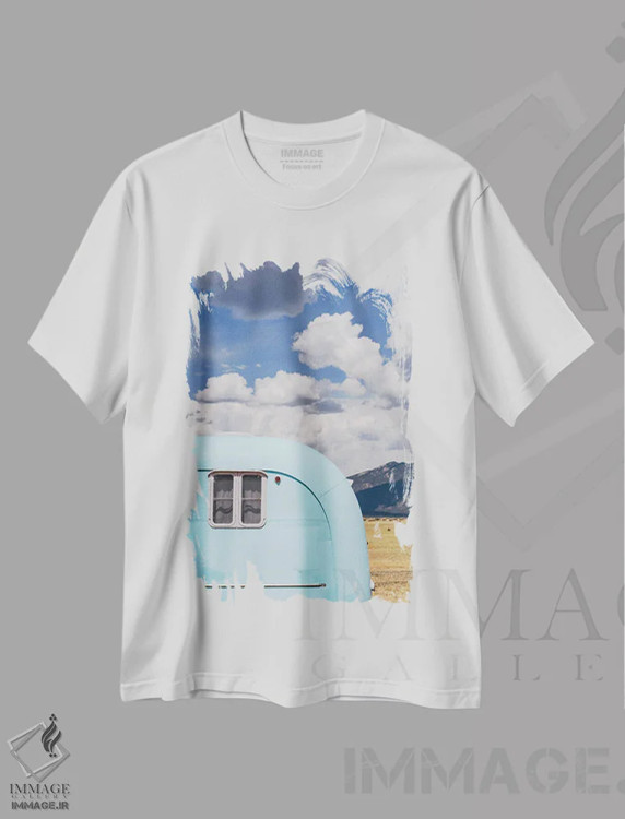 تیشرت سفید طرح دار تریلر ایرستریم نیومکزیکو ۸، مدیوم اثر بثانی یانگ | immage.ir