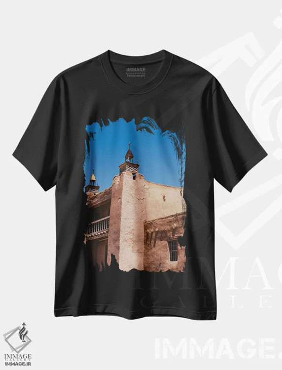 تیشرت مشکی طرح دار کلیسا یا عبادتگاه نیومکزیکو، مدیوم اثر بثانی یانگ | immage.ir