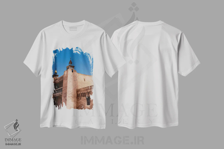 تیشرت سفید طرح دار کلیسا یا عبادتگاه نیومکزیکو، مدیوم اثر بثانی یانگ | فروشگاه ایماژ