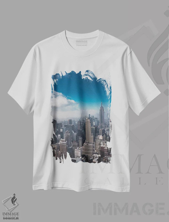 تیشرت سفید طرح دار حالت ذهنی نیویورک ۵، مدیوم اثر بثانی یانگ | فروشگاه ایماژ