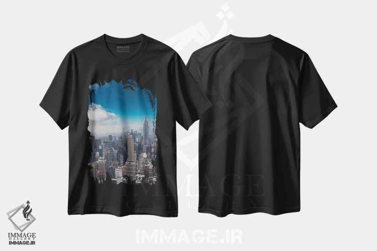تیشرت مشکی طرح دار حالت ذهنی نیویورک ۵، مدیوم اثر بثانی یانگ | immage.ir