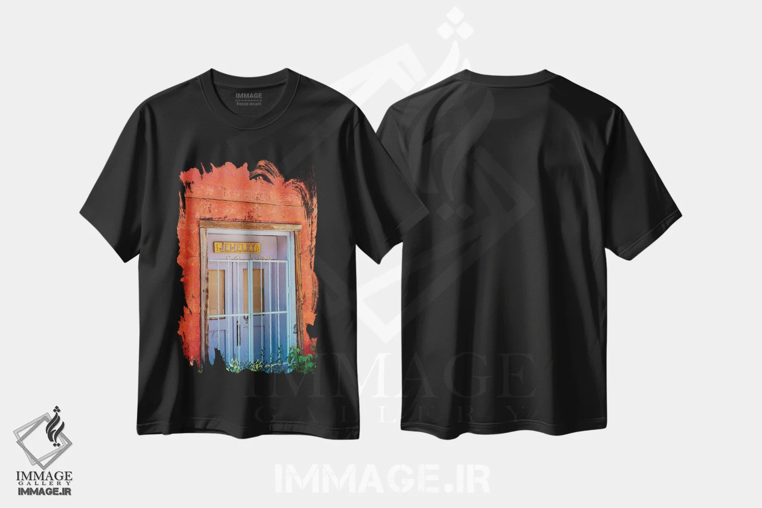 تیشرت مشکی طرح دار معماری تائوس ۵، مدیوم اثر بثانی یانگ | immage.ir