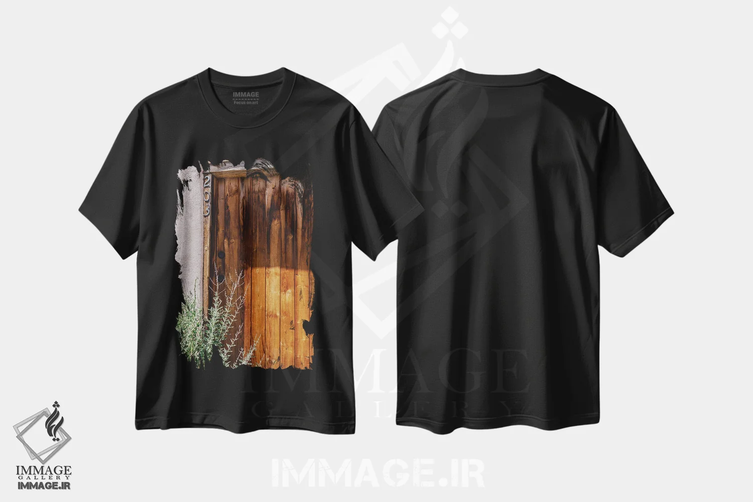 تیشرت مشکی طرح دار معماری تائوس، مدیوم اثر بثانی یانگ | فروشگاه ایماژ