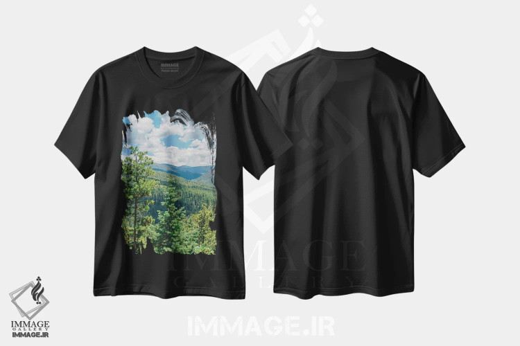 تیشرت مشکی طرح دار جاده مرتفع به تائوس ۳، مدیوم اثر بثانی یانگ | immage.ir