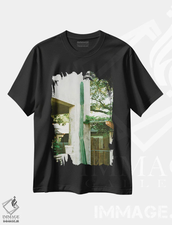 تیشرت مشکی طرح دار آستین تگزاس، مدیوم اثر بثانی یانگ | فروشگاه ایماژ
