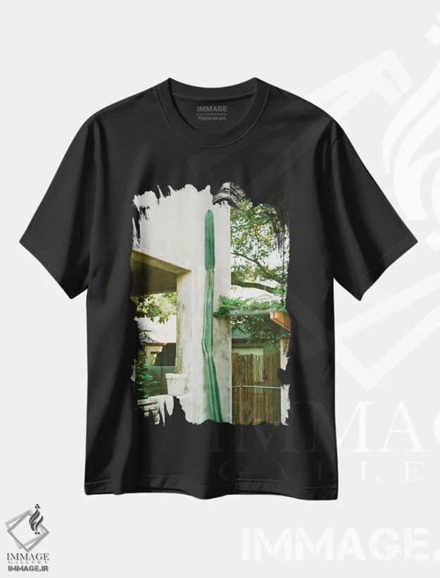 تیشرت مشکی طرح دار آستین تگزاس، مدیوم اثر بثانی یانگ | فروشگاه ایماژ