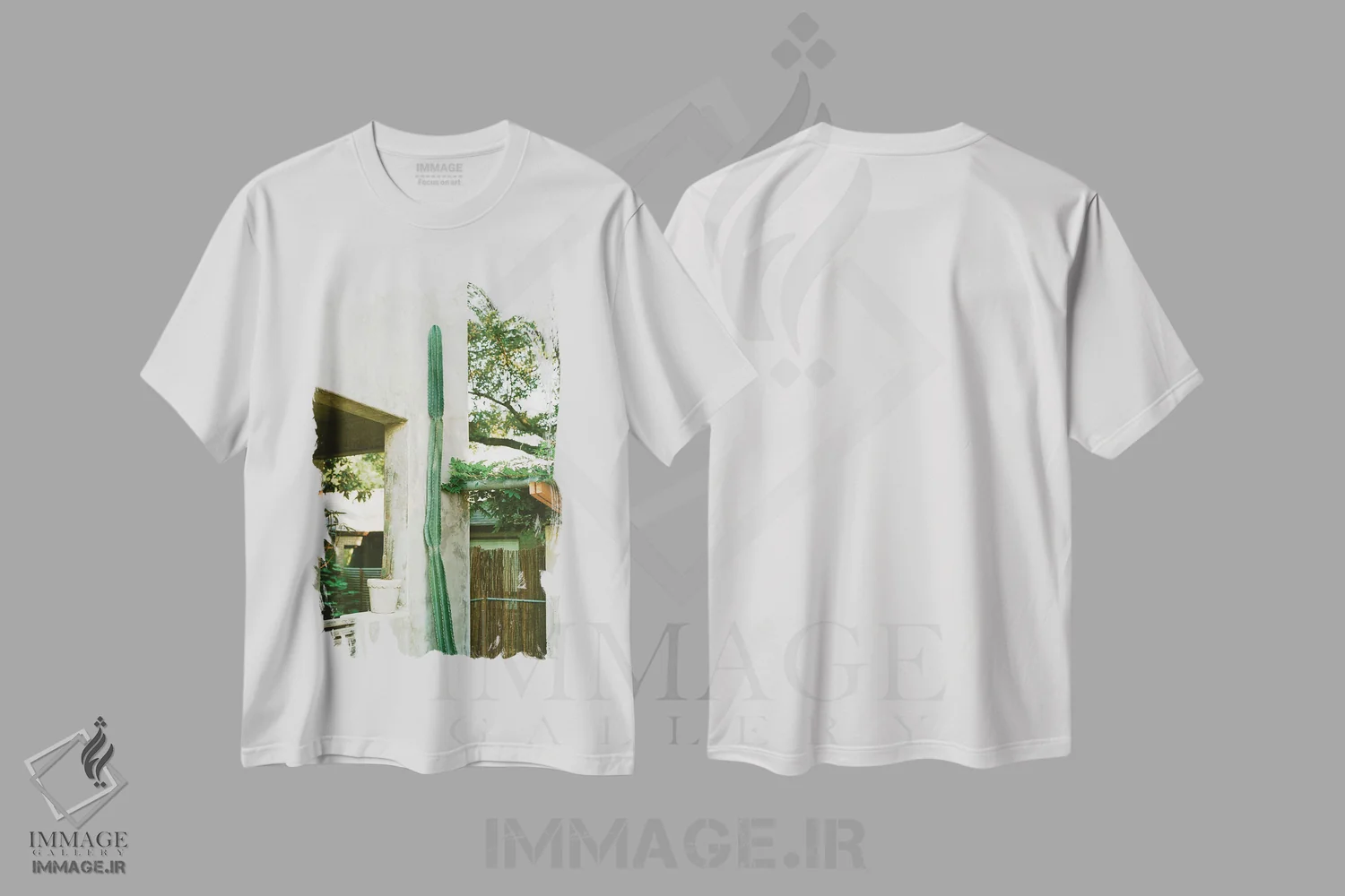 تیشرت سفید طرح دار آستین تگزاس، مدیوم اثر بثانی یانگ | immage.ir