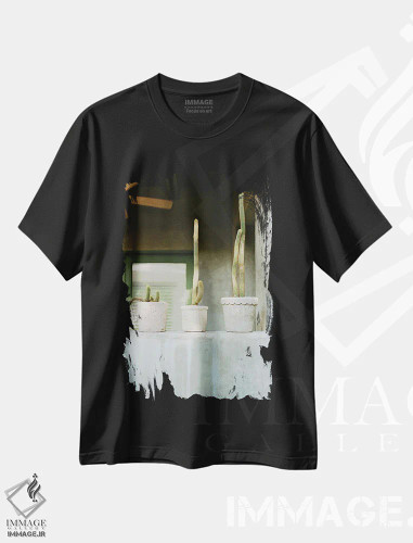 تیشرت مشکی طرح دار ایوان کاکتوس، مدیوم اثر بثانی یانگ | فروشگاه ایماژ
