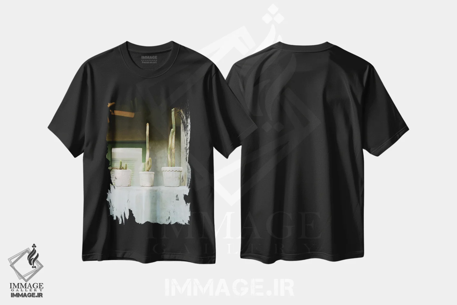 تیشرت مشکی طرح دار ایوان کاکتوس، مدیوم اثر بثانی یانگ | فروشگاه ایماژ