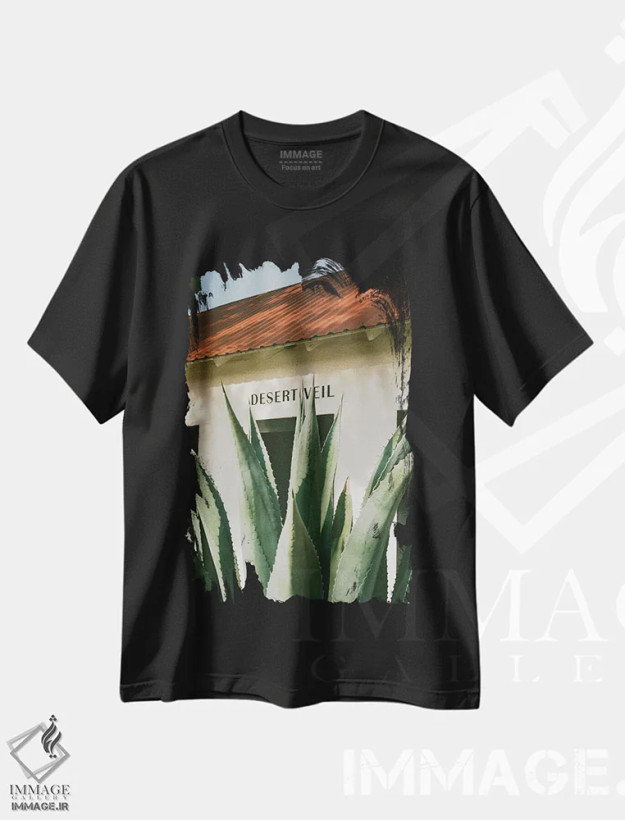 تیشرت مشکی طرح دار پرده بیابان، عکاسی ماکرو اثر بثانی یانگ | فروشگاه ایماژ