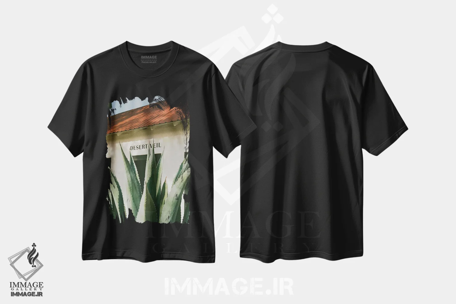 تیشرت مشکی طرح دار پرده بیابان، عکاسی ماکرو اثر بثانی یانگ | فروشگاه ایماژ