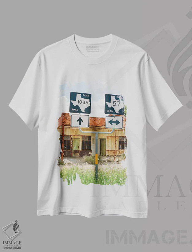 تیشرت سفید طرح دار دورترین غرب تگزاس ۵، مدیوم اثر بثانی یانگ | فروشگاه ایماژ