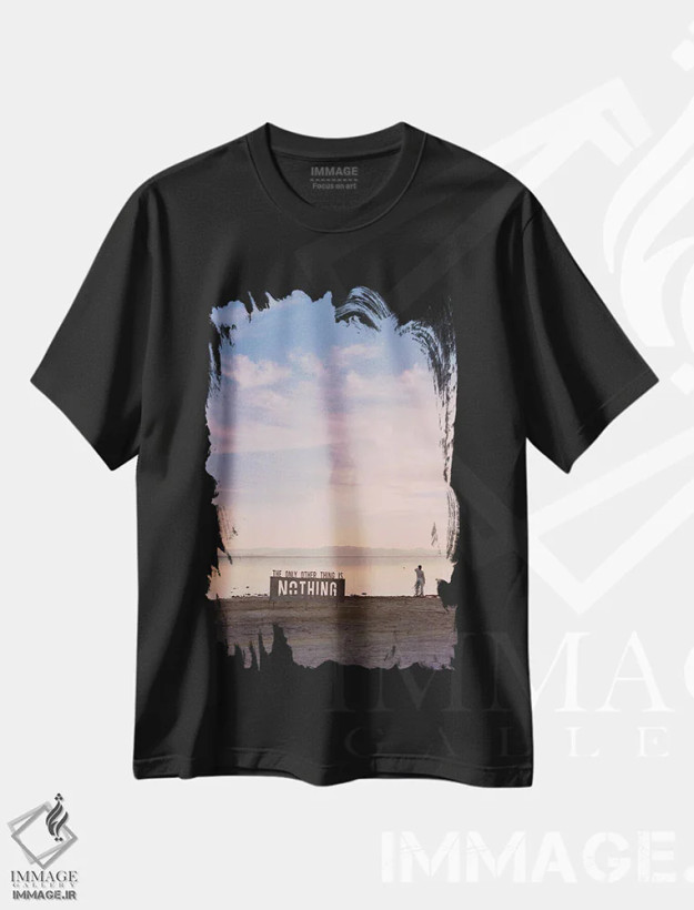 تیشرت مشکی طرح دار غروب بمبئی بیچ ۲، مدیوم اثر بثانی یانگ | فروشگاه ایماژ