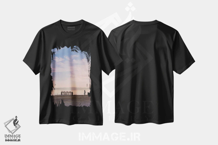 تیشرت مشکی طرح دار غروب بمبئی بیچ ۲، مدیوم اثر بثانی یانگ | فروشگاه ایماژ