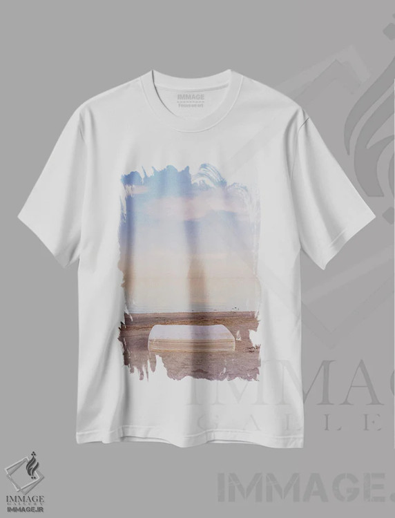 تیشرت سفید طرح دار ساحل بمبئی، مدیوم اثر بثانی یانگ | immage.ir