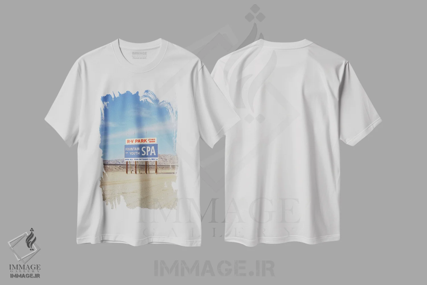 تیشرت سفید طرح دار چشمهٔ جوانی، مدیوم اثر بثانی یانگ | فروشگاه ایماژ