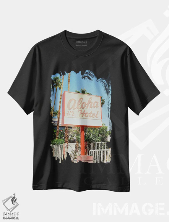 تیشرت مشکی طرح دار هتل آلوها، مدیوم اثر بثانی یانگ | immage.ir