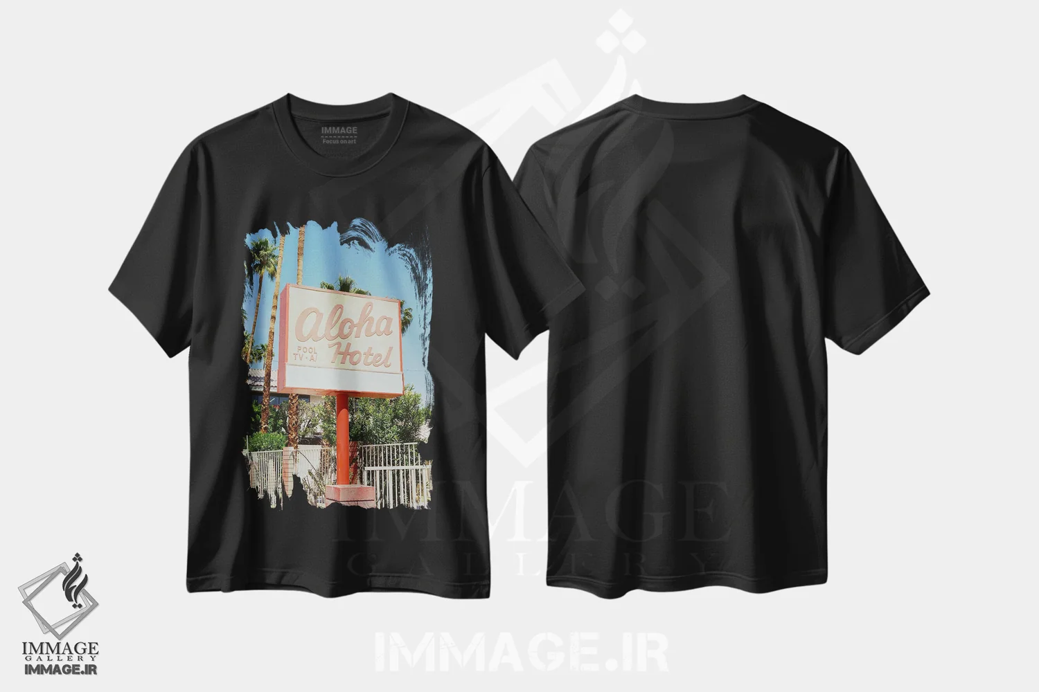 تیشرت مشکی طرح دار هتل آلوها، مدیوم اثر بثانی یانگ | immage.ir