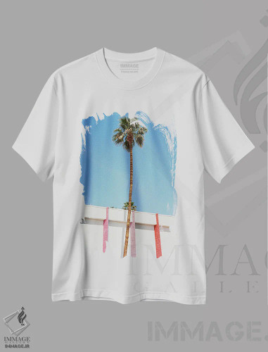 تیشرت سفید طرح دار پالم اسپرینگز، مدیوم اثر بثانی یانگ | فروشگاه ایماژ