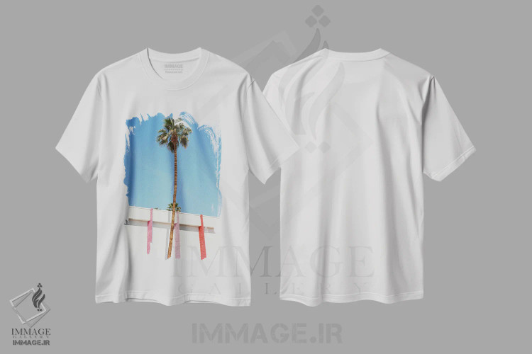 تیشرت سفید طرح دار پالم اسپرینگز، مدیوم اثر بثانی یانگ | فروشگاه ایماژ