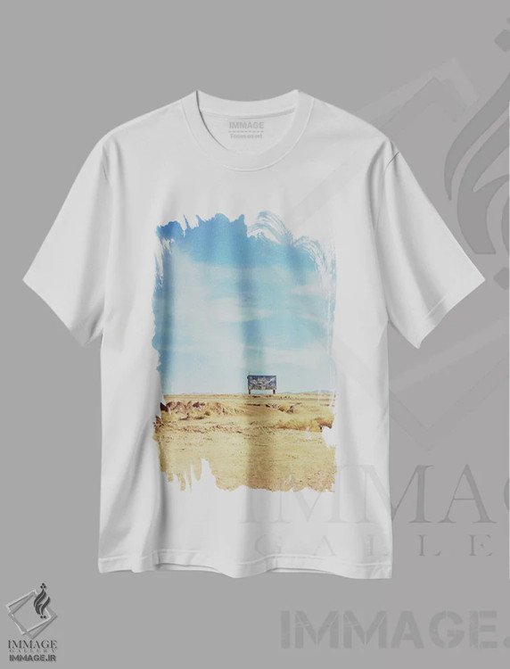تیشرت سفید طرح دار بیابان کالیفرنیا، مدیوم اثر بثانی یانگ | فروشگاه ایماژ