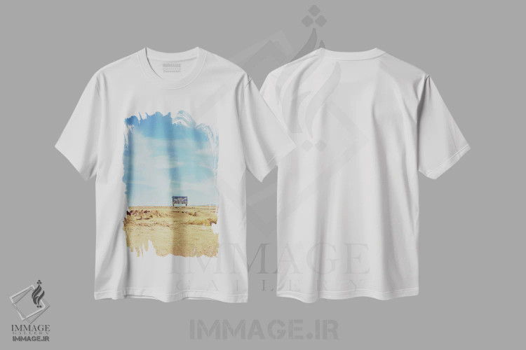 تیشرت سفید طرح دار بیابان کالیفرنیا، مدیوم اثر بثانی یانگ | فروشگاه ایماژ