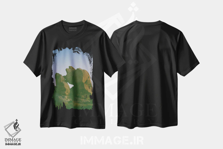 تیشرت مشکی طرح دار ماه جاشوا تری ۶ روی نگاتیو، مدیوم اثر بثانی یانگ | immage.ir