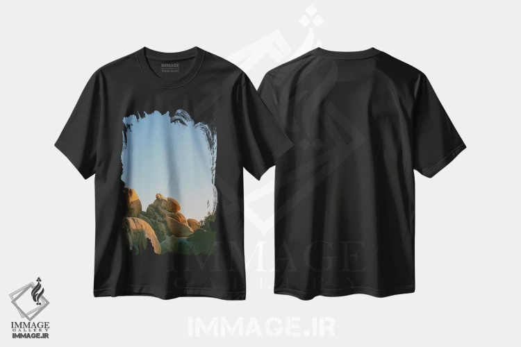 تیشرت مشکی طرح دار ماه جاشوا تری ۱۰ روی نگاتیو، مدیوم اثر بثانی یانگ | immage.ir