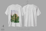 تیشرت سفید طرح دار شفق جاشوا تری روی نگاتیو، مدیوم اثر بثانی یانگ | فروشگاه ایماژ