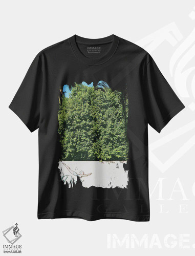 تیشرت مشکی طرح دار شیرجه در پالم اسپرینگز روی نگاتیو، مدیوم اثر بثانی یانگ | فروشگاه ایماژ