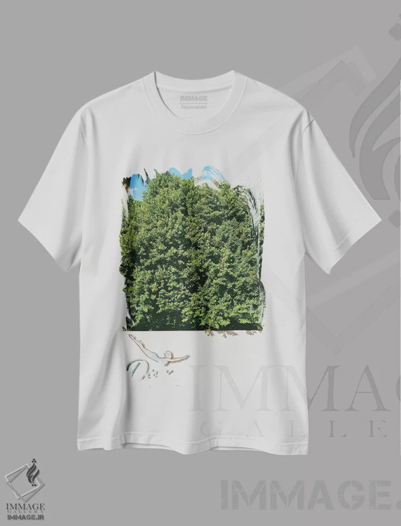 تیشرت سفید طرح دار شیرجه در پالم اسپرینگز روی نگاتیو، مدیوم اثر بثانی یانگ | immage.ir
