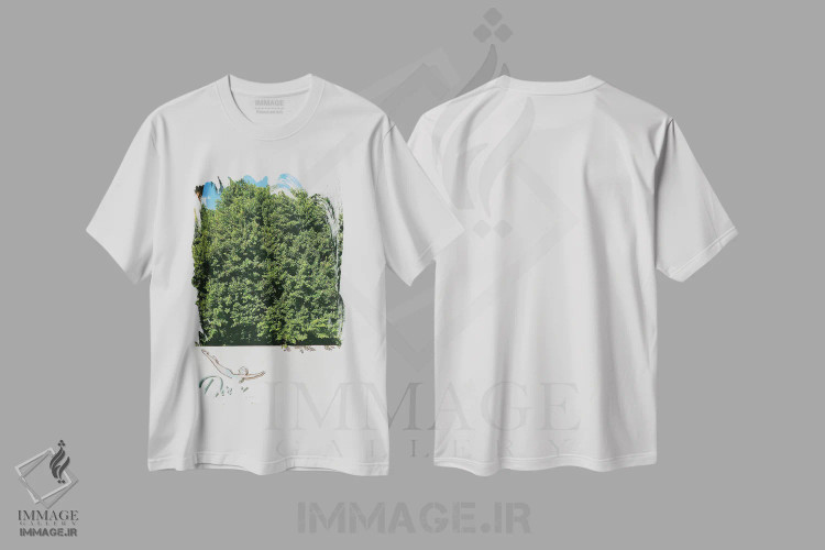 تیشرت سفید طرح دار شیرجه در پالم اسپرینگز روی نگاتیو، مدیوم اثر بثانی یانگ | immage.ir
