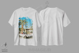 تیشرت سفید طرح دار تاندر برد پالم اسپرینگز روی نگاتیو، مدیوم اثر بثانی یانگ | immage.ir
