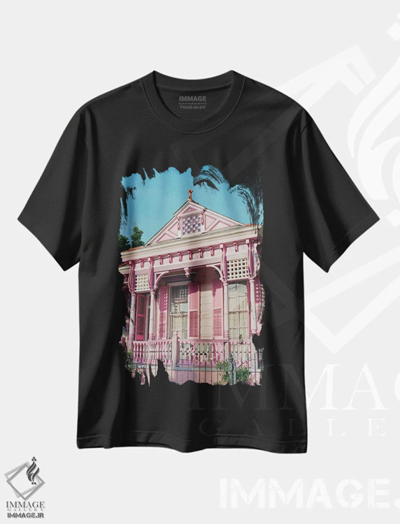 تیشرت مشکی طرح دار معماری نیواورلئان ۲ روی نگاتیو، مدیوم اثر بثانی یانگ | immage.ir