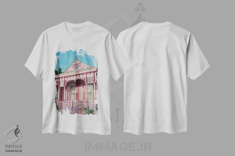 تیشرت سفید طرح دار معماری نیواورلئان ۲ روی نگاتیو، مدیوم اثر بثانی یانگ | فروشگاه ایماژ