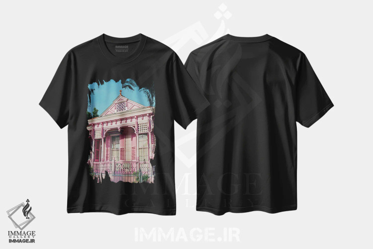 تیشرت مشکی طرح دار معماری نیواورلئان ۲ روی نگاتیو، مدیوم اثر بثانی یانگ | immage.ir