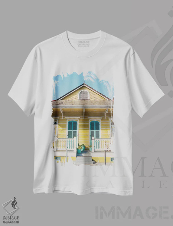 تیشرت سفید طرح دار معماری نیواورلئان ۵ روی نگاتیو، مدیوم اثر بثانی یانگ | فروشگاه ایماژ