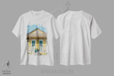 تیشرت سفید طرح دار معماری نیواورلئان ۵ روی نگاتیو، مدیوم اثر بثانی یانگ | فروشگاه ایماژ