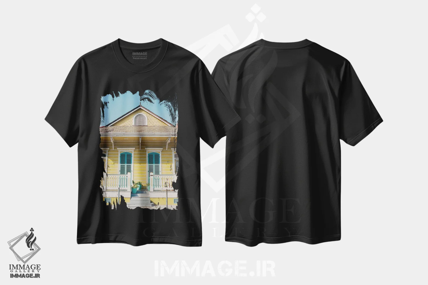 تیشرت مشکی طرح دار معماری نیواورلئان ۵ روی نگاتیو، مدیوم اثر بثانی یانگ | immage.ir