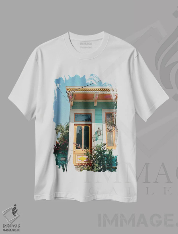 تیشرت سفید طرح دار معماری نیواورلئان ۱۵ روی نگاتیو، مدیوم اثر بثانی یانگ | فروشگاه ایماژ