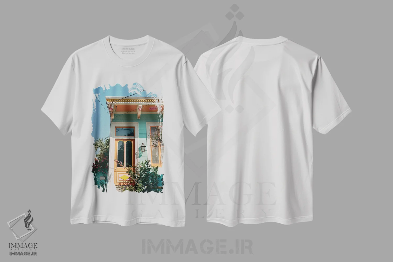 تیشرت سفید طرح دار معماری نیواورلئان ۱۵ روی نگاتیو، مدیوم اثر بثانی یانگ | فروشگاه ایماژ