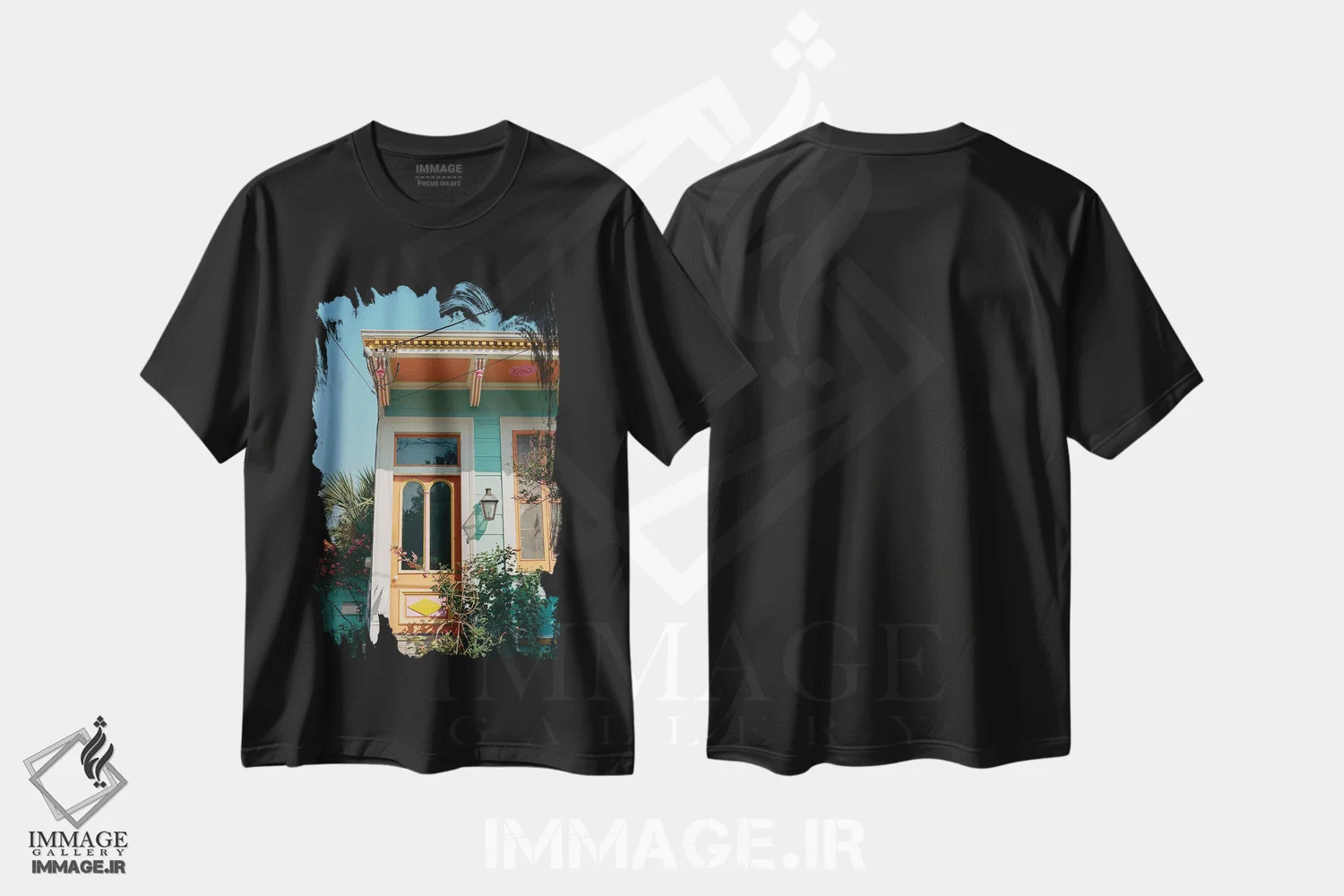 تیشرت مشکی طرح دار معماری نیواورلئان ۱۵ روی نگاتیو، مدیوم اثر بثانی یانگ | immage.ir