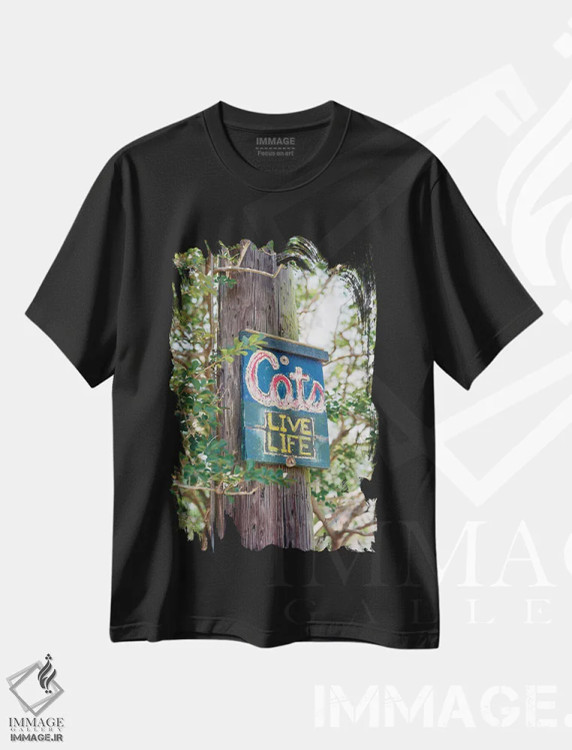تیشرت مشکی طرح دار گربه های نیواورلئان روی نگاتیو، مدیوم اثر بثانی یانگ | immage.ir