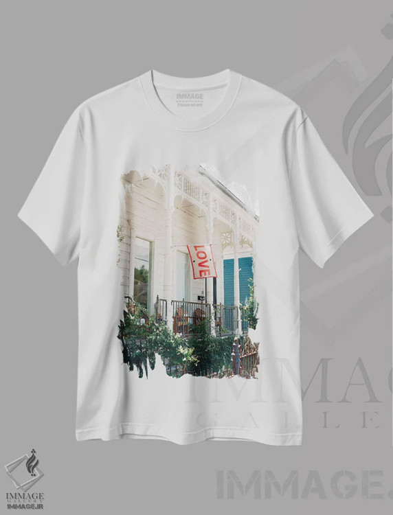 تیشرت سفید طرح دار عشق نیواورلئان روی نگاتیو، مدیوم اثر بثانی یانگ | فروشگاه ایماژ